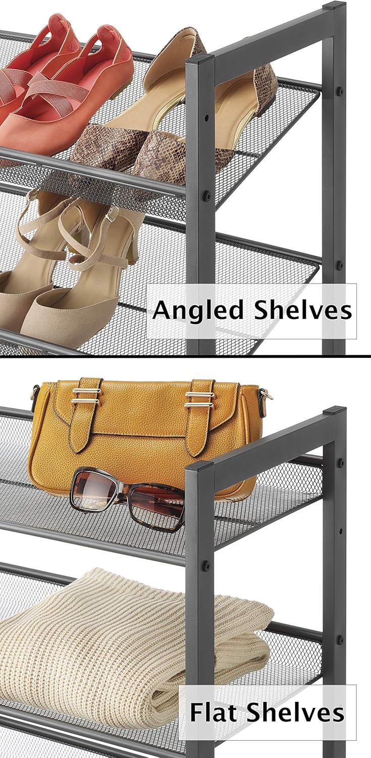 imageWhitmor Steel Mesh 3Tier Shoe Rack Gunmetal Gray3tier gunmetal Grey