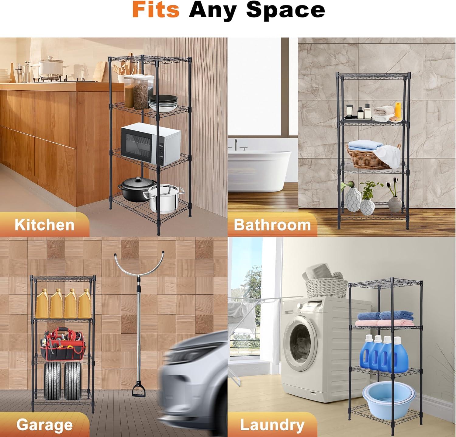 imageWhitmor Supreme 5 Tier Adjustable Shelving 500 Pound Weight Capacity Per Shelf Leveling Feet4tier 18l X 12w X 38h