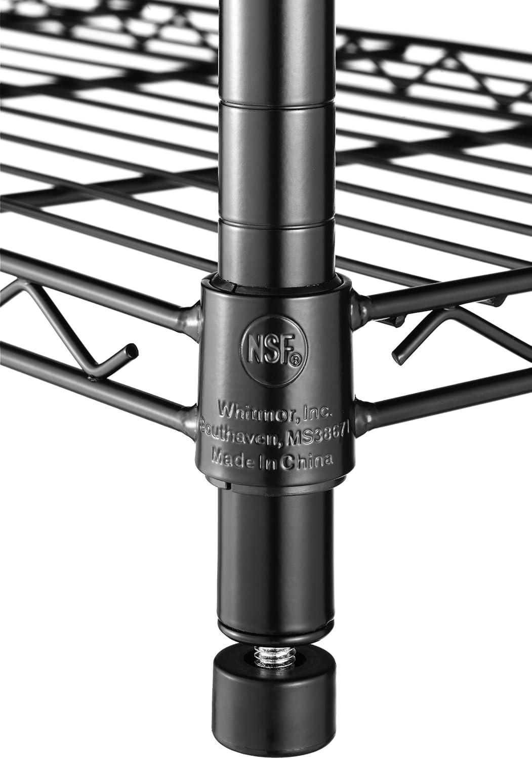 imageWhitmor Supreme 5 Tier Adjustable Shelving 500 Pound Weight Capacity Per Shelf Leveling FeetBlack