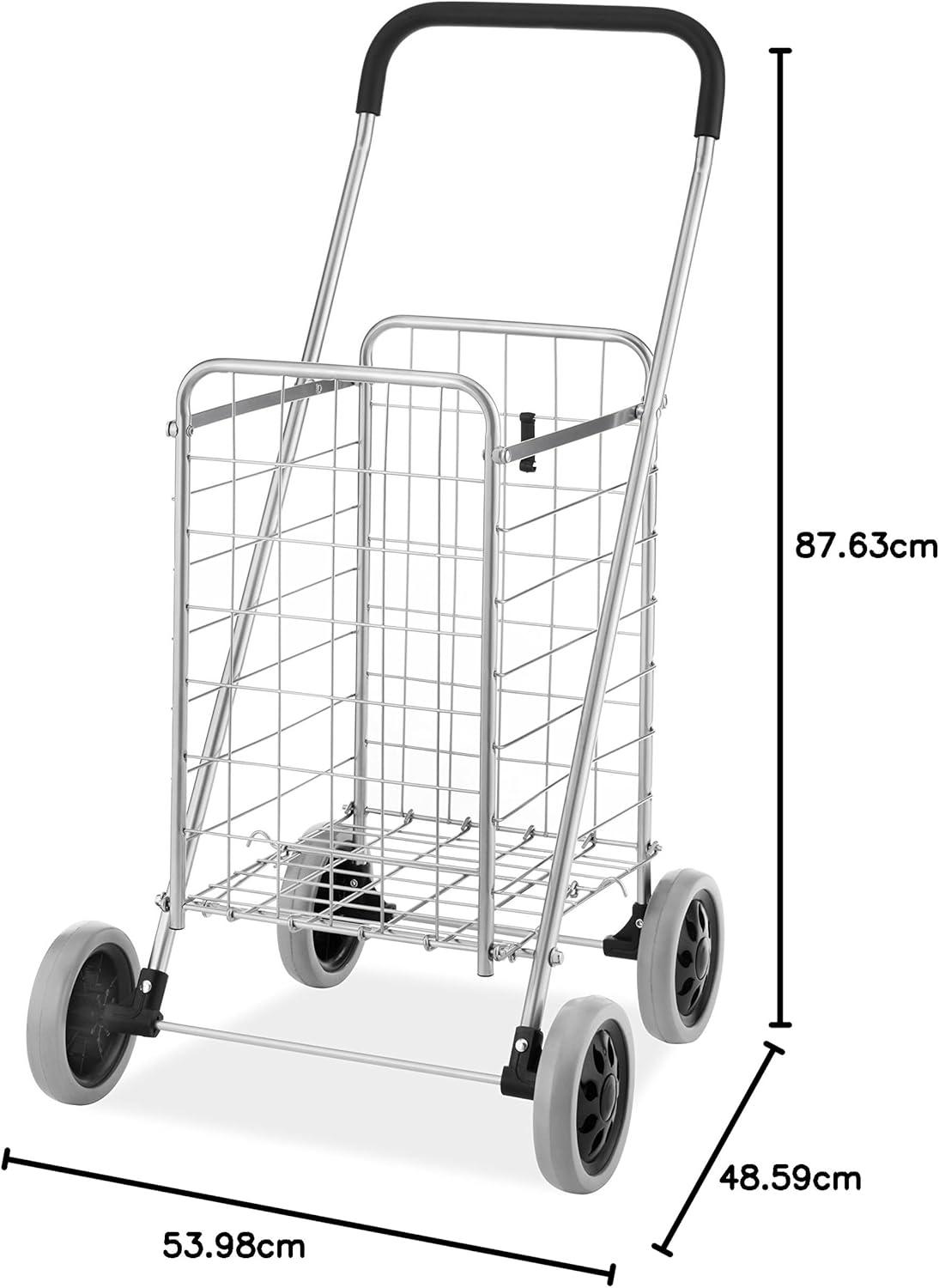 imageWhitmor Utility Shopping Cart Durable Folding Design for Easy Storage Model Number 625049972SIOC11L x 1325W x 3425H Gray