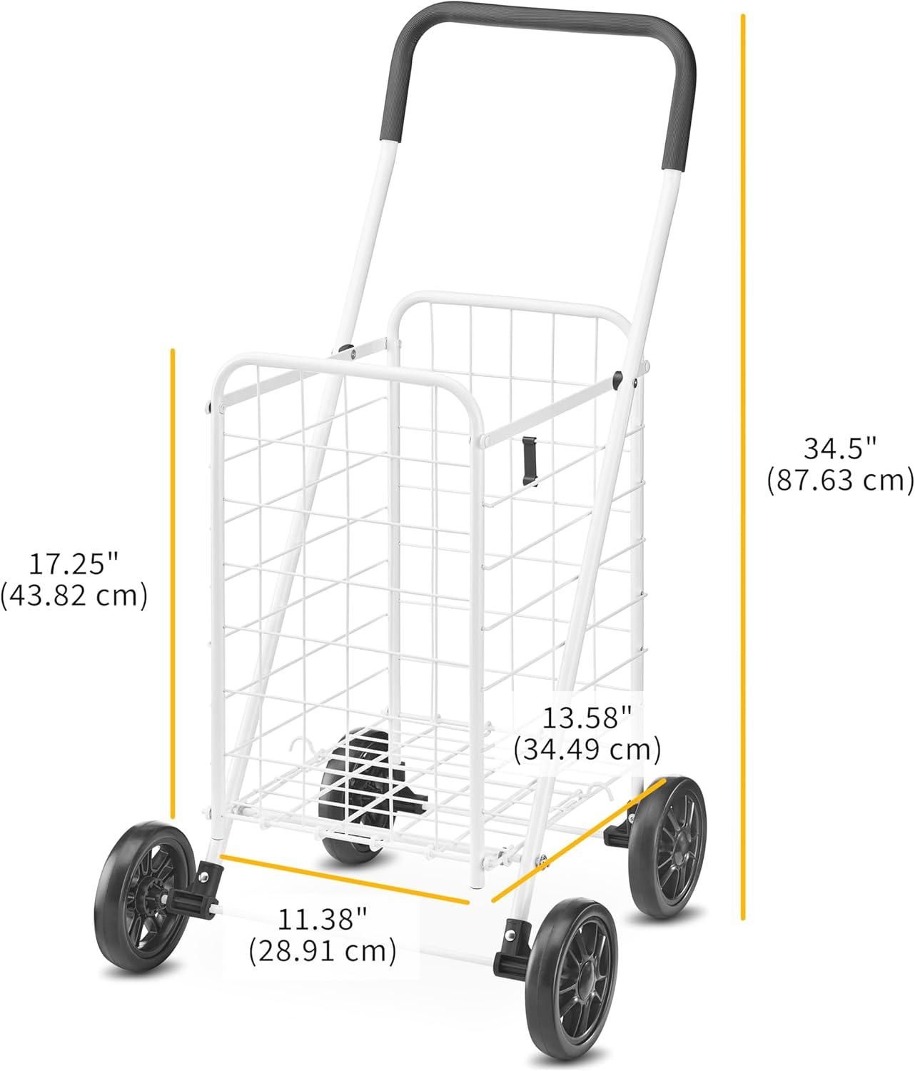 imageWhitmor Utility Shopping Cart Durable Folding Design for Easy Storage Model Number 625049972SIOC195L x 185W x 345H White