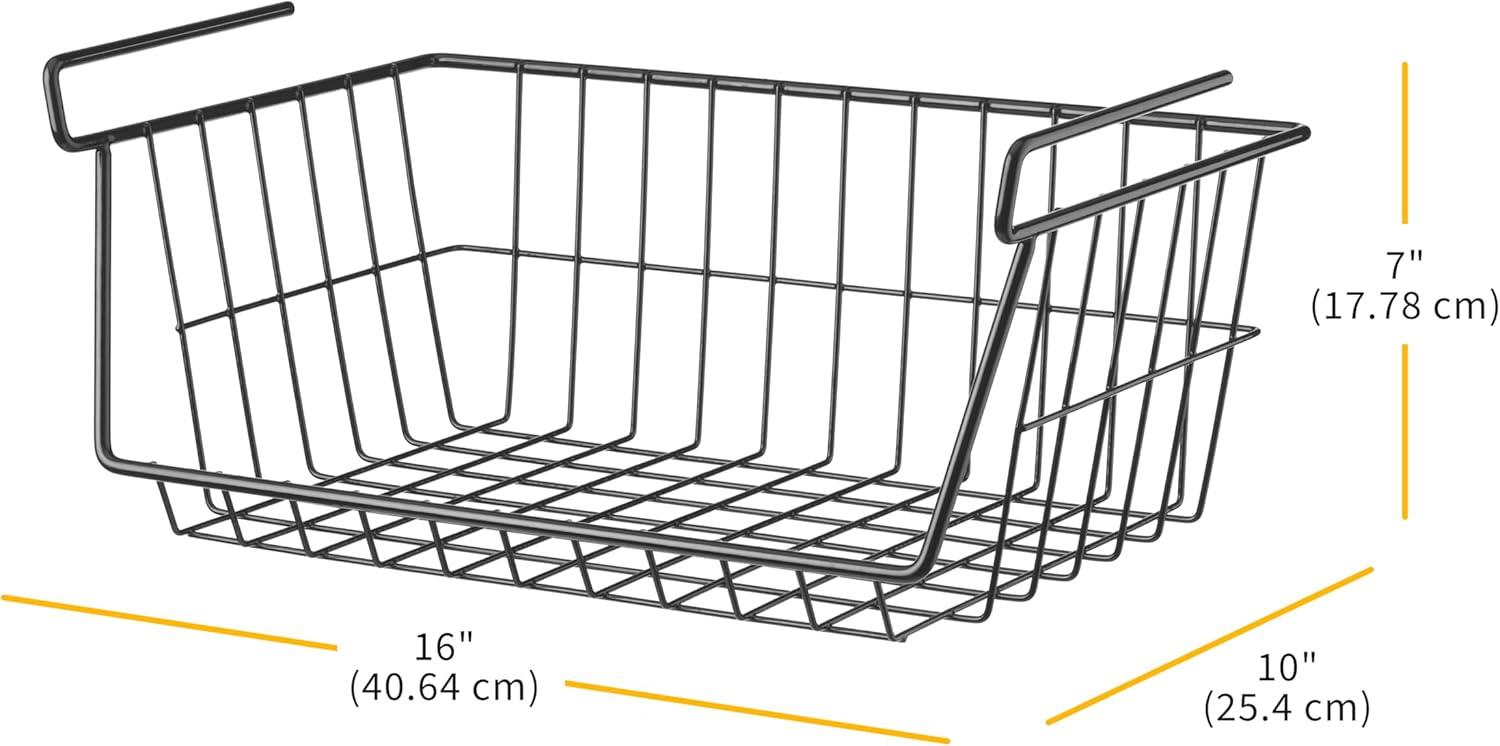 imageWhitmor White Wire Shelf BasketBlack