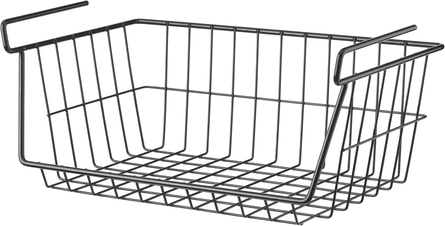 imageWhitmor White Wire Shelf BasketBlack