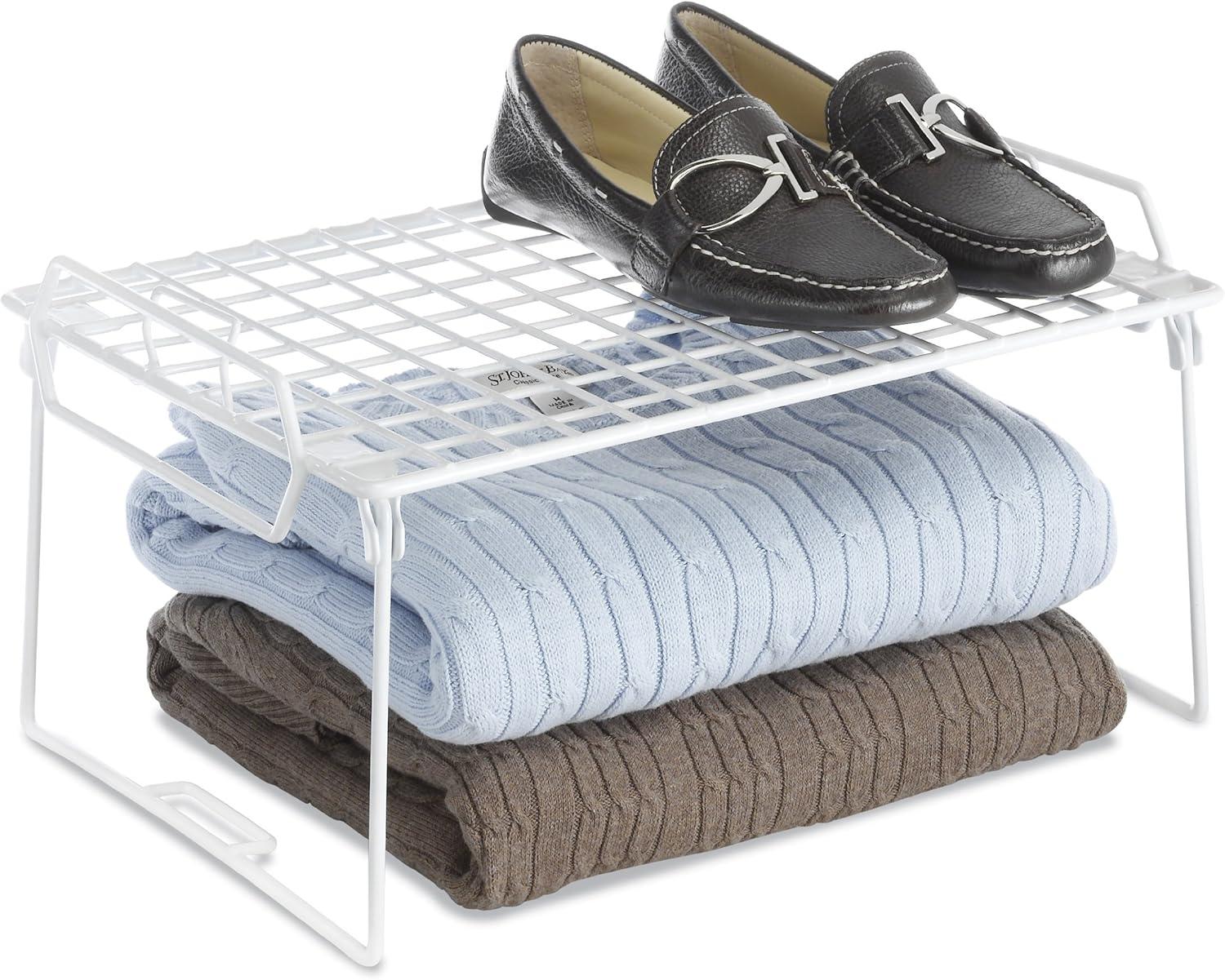 imageWhitmor Wire Grid Stacking Shelf Small WhitePack of 6