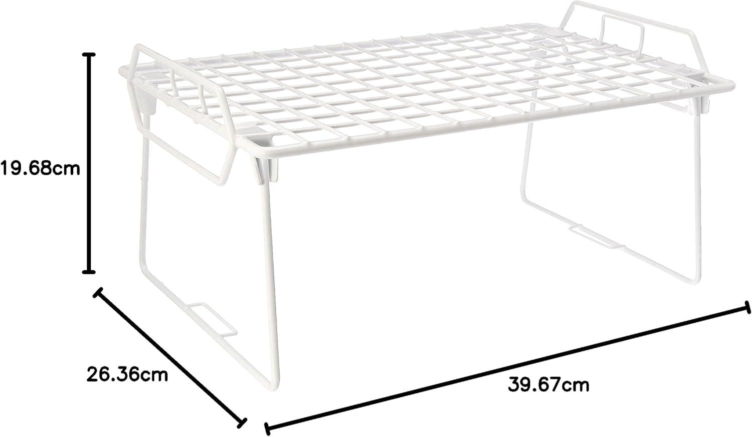 imageWhitmor Wire Grid Stacking Shelf Small WhitePack of 6