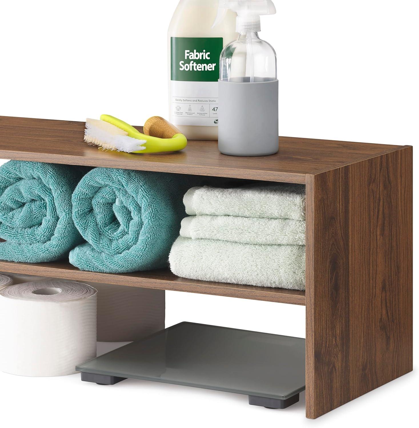 imageWhitmor Wood Stackable 2Shelf Shoe Rack 24 INCH EspressoBrown