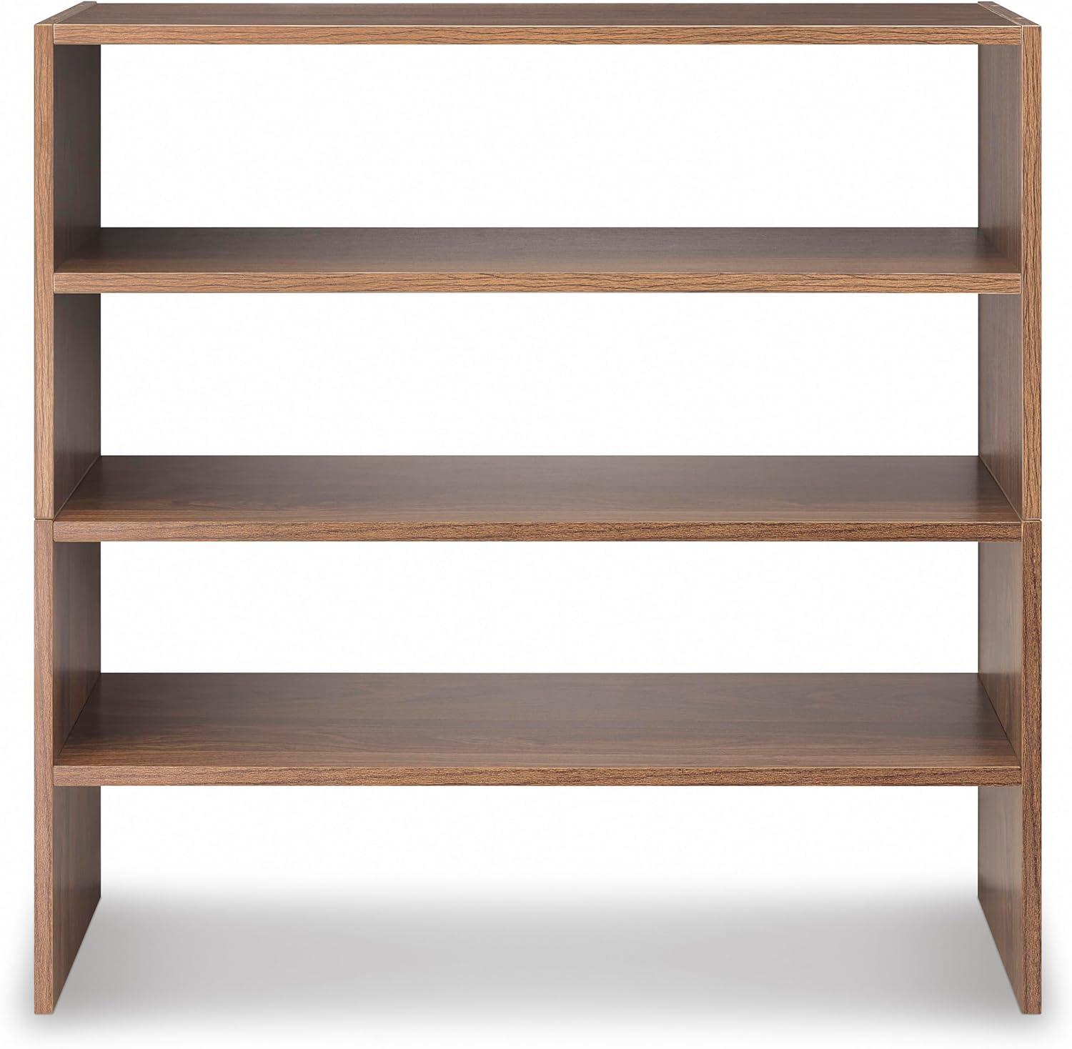 imageWhitmor Wood Stackable 2Shelf Shoe Rack 24 INCH EspressoBrown
