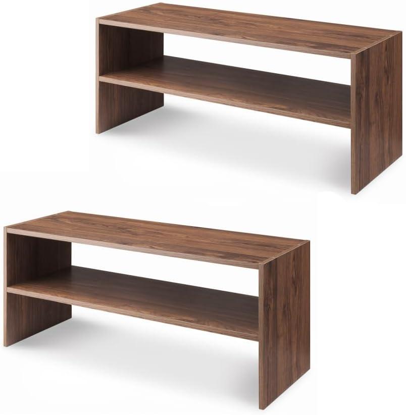 imageWhitmor Wood Stackable 2Shelf Shoe Rack 24 INCH EspressoBrown