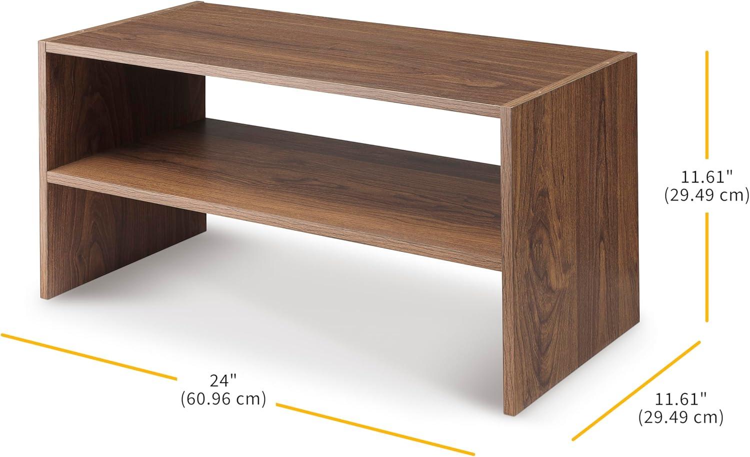 imageWhitmor Wood Stackable 2Shelf Shoe Rack 24 INCH EspressoBrown