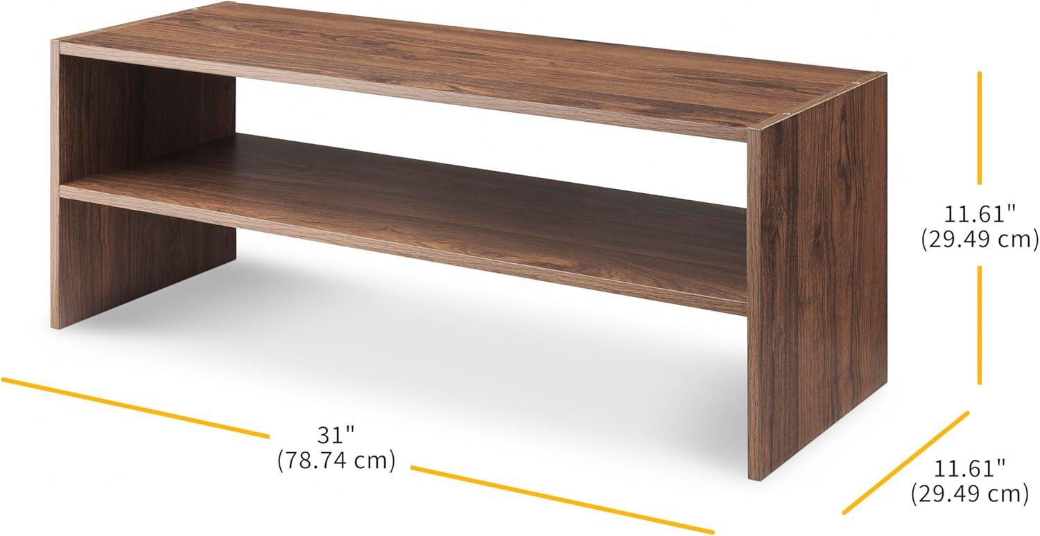 imageWhitmor Wood Stackable 2Shelf Shoe Rack 24 INCH EspressoBrown