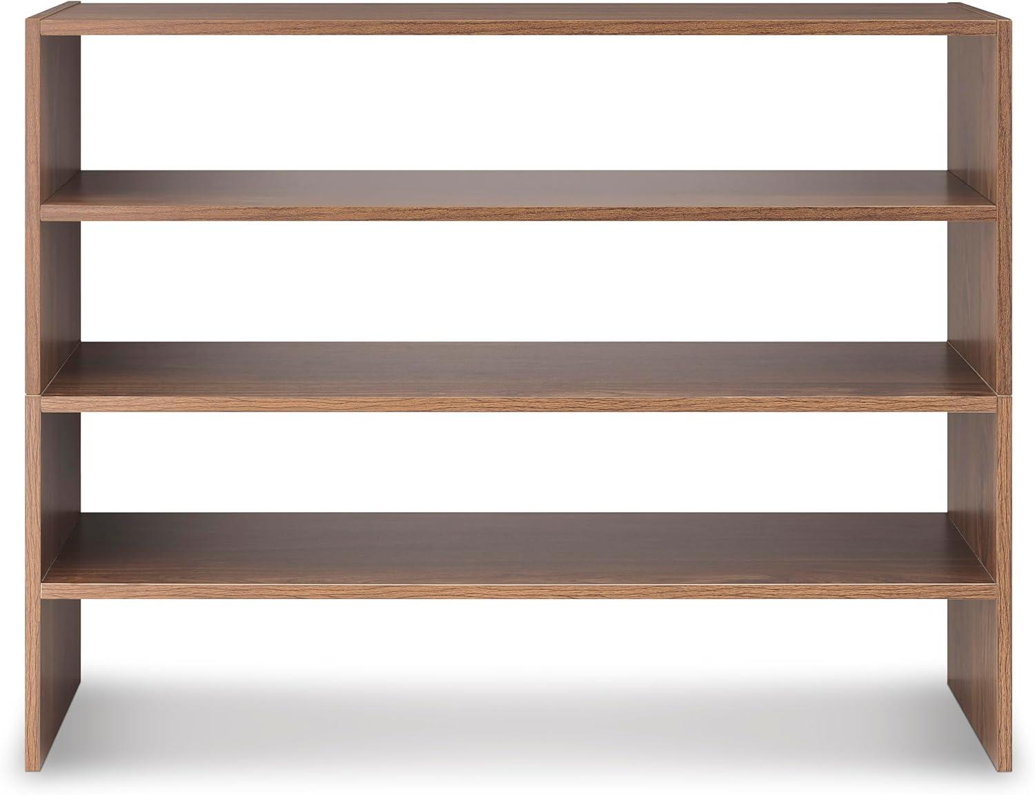 imageWhitmor Wood Stackable 2Shelf Shoe Rack 24 INCH EspressoBrown