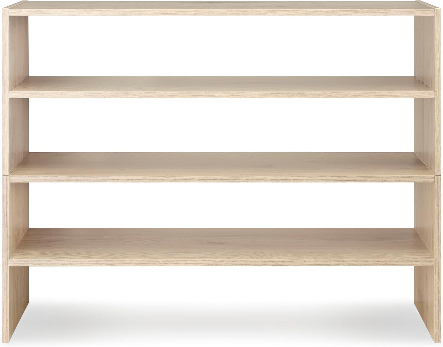 imageWhitmor Wood Stackable 2Shelf Shoe Rack 24 INCH EspressoLight Brown