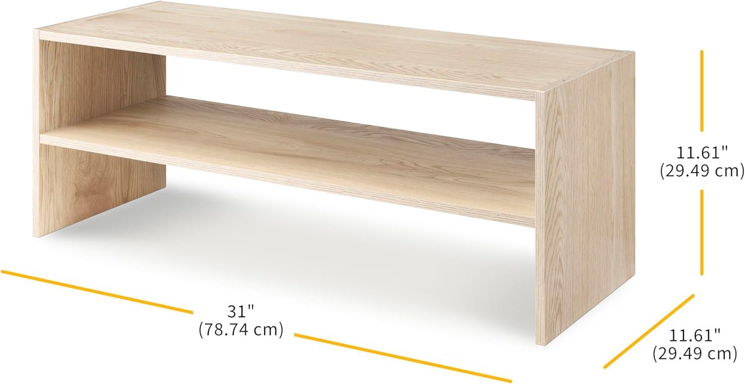 imageWhitmor Wood Stackable 2Shelf Shoe Rack 24 INCH EspressoLight Brown