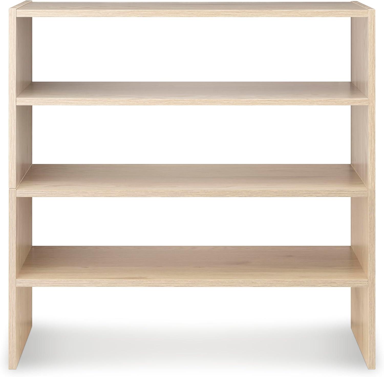 imageWhitmor Wood Stackable 2Shelf Shoe Rack 24 INCH EspressoLight Brown