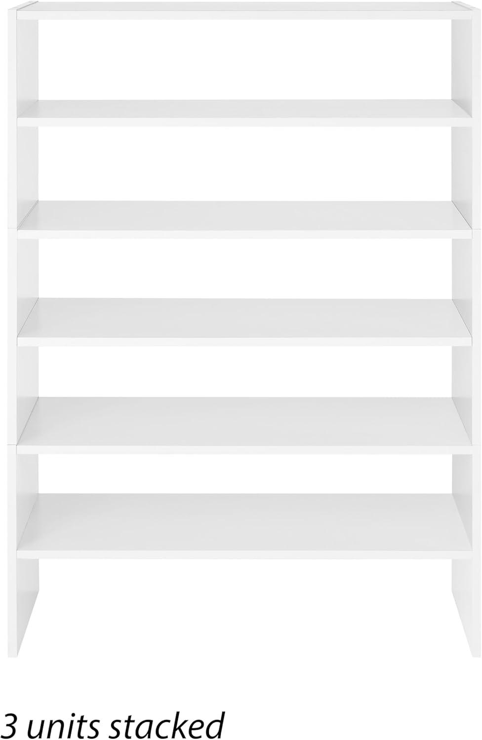imageWhitmor Wood Stackable 2Shelf Shoe Rack 24 INCH EspressoWhite