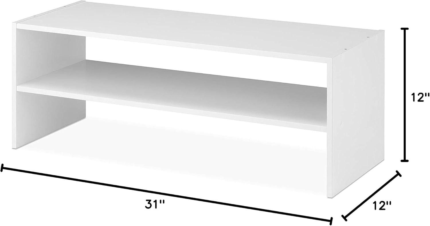 imageWhitmor Wood Stackable 2Shelf Shoe Rack 24 INCH EspressoWhite