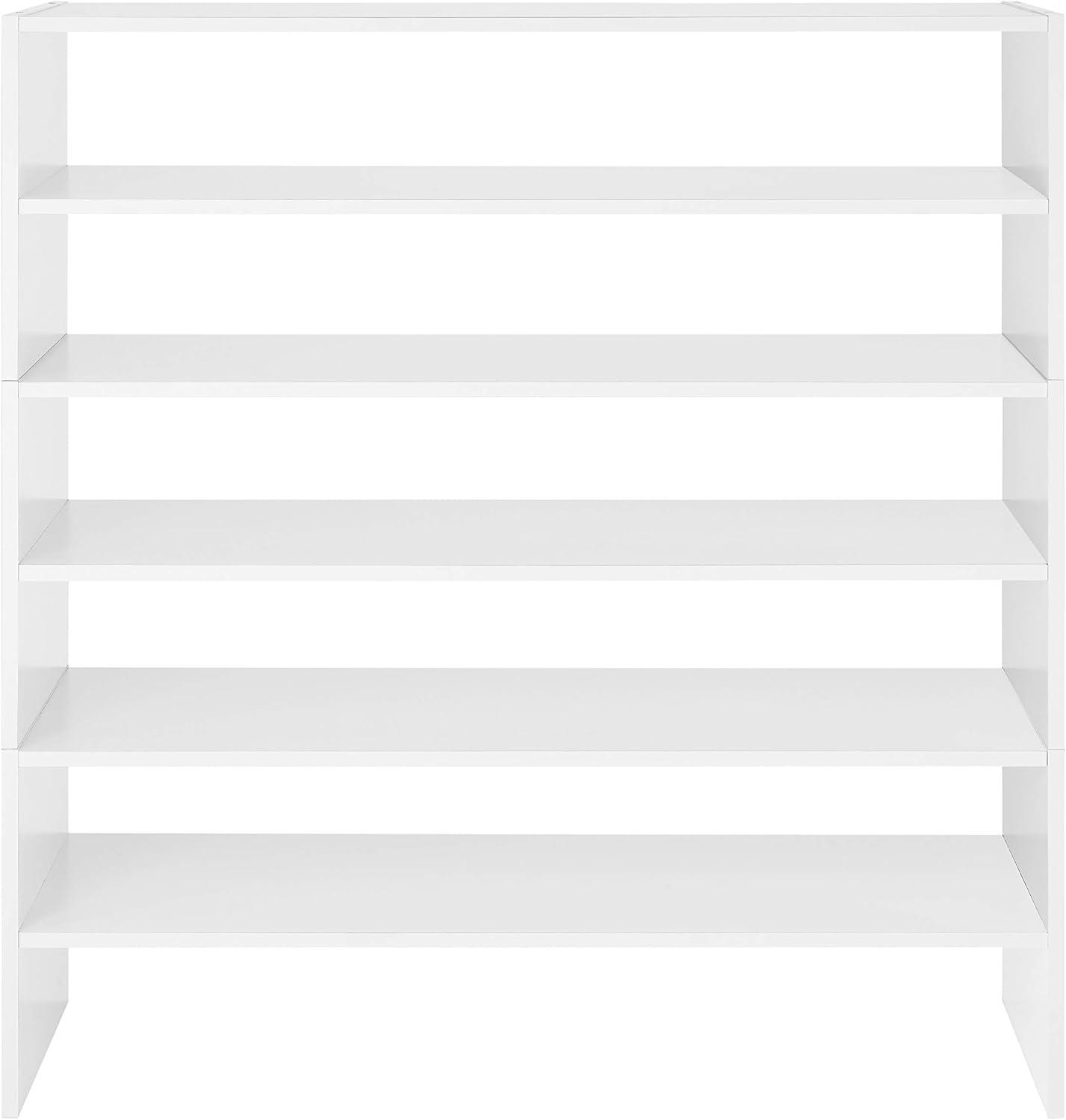 imageWhitmor Wood Stackable 2Shelf Shoe Rack 24 INCH EspressoWhite