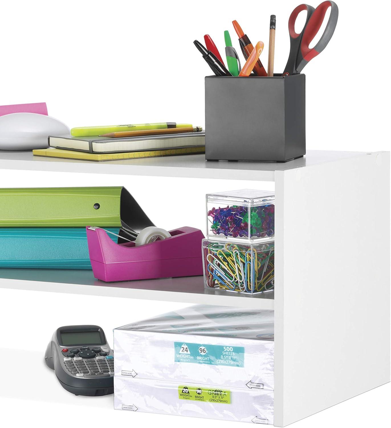 imageWhitmor Wood Stackable 2Shelf Shoe Rack 24 INCH EspressoWhite