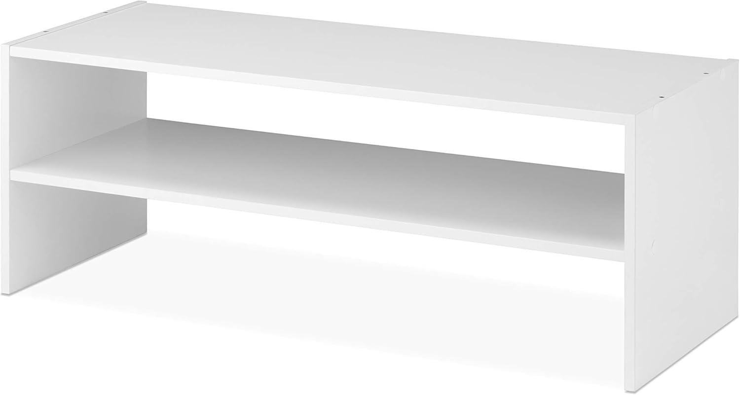 imageWhitmor Wood Stackable 2Shelf Shoe Rack 24 INCH EspressoWhite