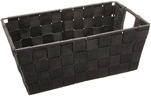 imageWhitmor Woven Strap Shelf Storage Tote Basket Java 13 by 15 by 5quotBlack