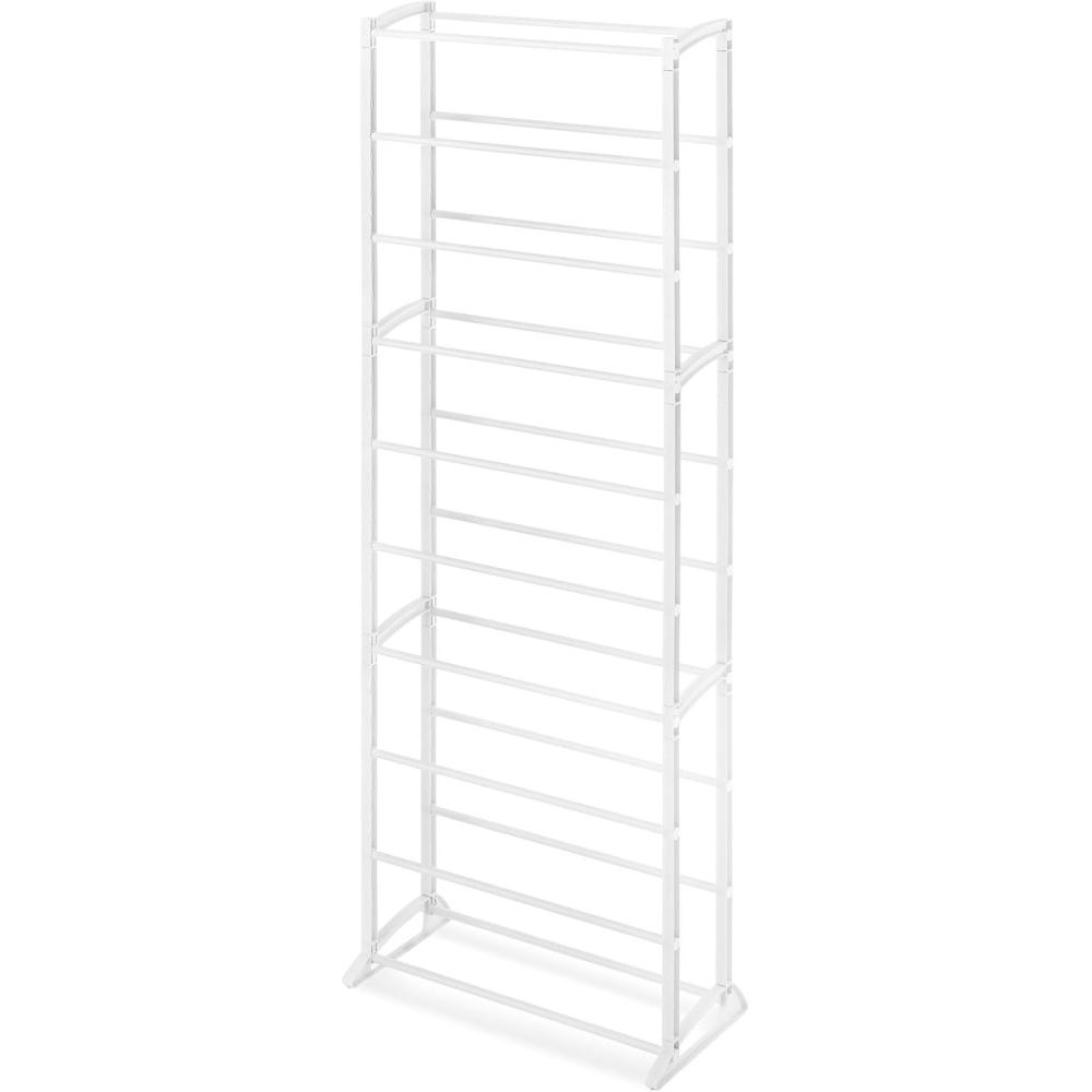 imageWhitmor 10 Tier Shoe Tower 30 Pair Closet Organizer White20PAIR TOWER