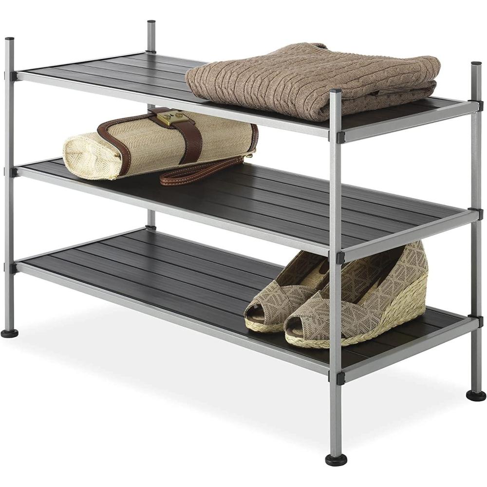 imageWhitmor 10 Tier Shoe Tower 50 Pair Chrome3tier grey