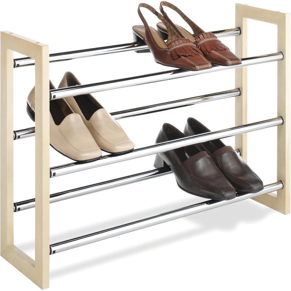 imageWhitmor 10 Tier Shoe Tower 50 Pair ChromeWood Chrome