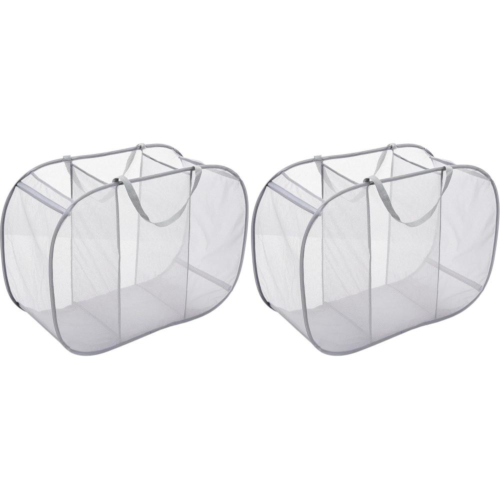 imageWhitmor 18quot Collapsible Laundry Hamper White23L x 135W x 32H Pack of 2