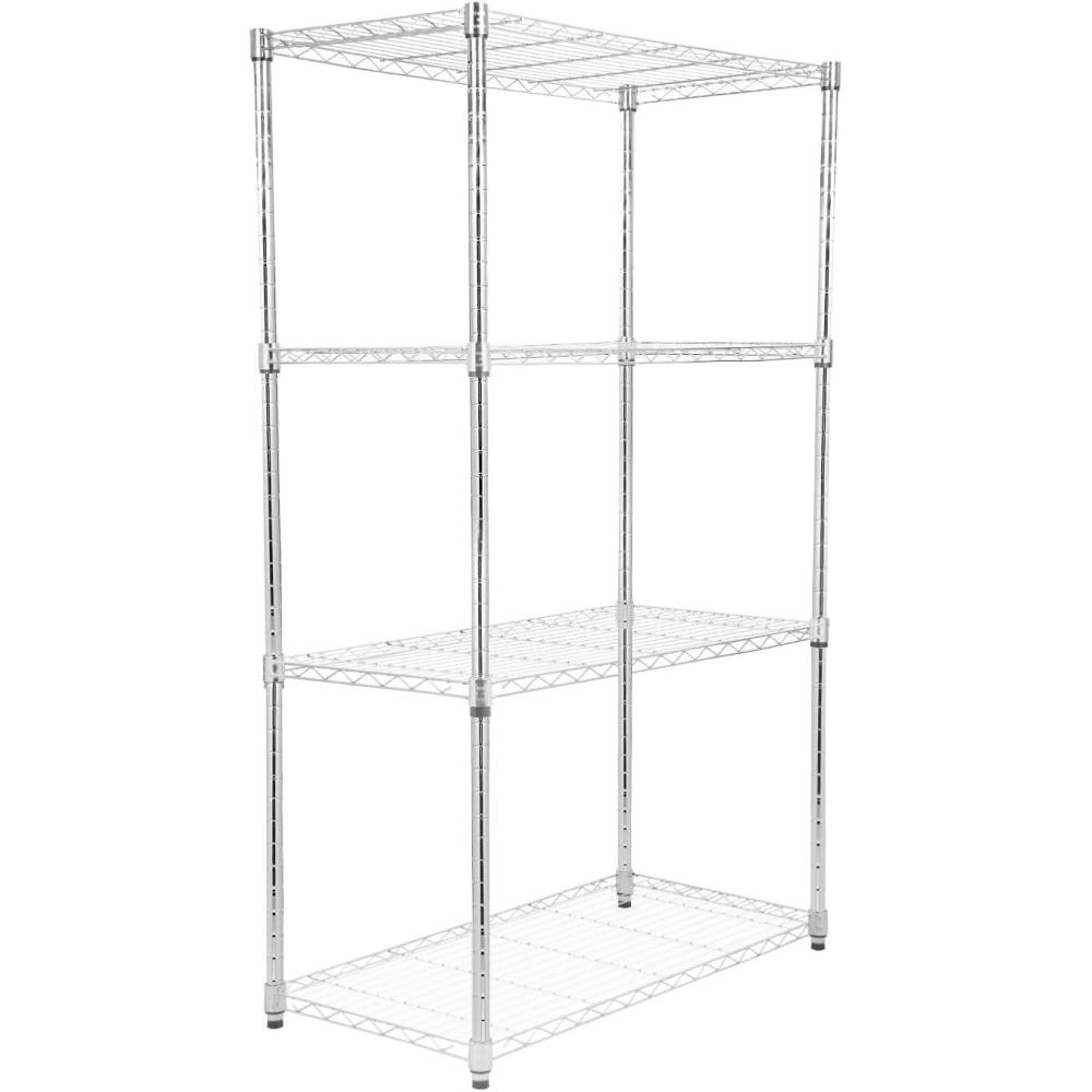 imageWhitmor 3 Tier Shelving Unit Metal Storage Shelves Adjustable Heavy Duty Shelf with Wheels 400 lbs Capacity per Shelf 1200 lbs Total for Home Garage Workshop 23quotL x 13quotW x 30quotH Chrome4TIER 36 L x 16 W x 59 H
