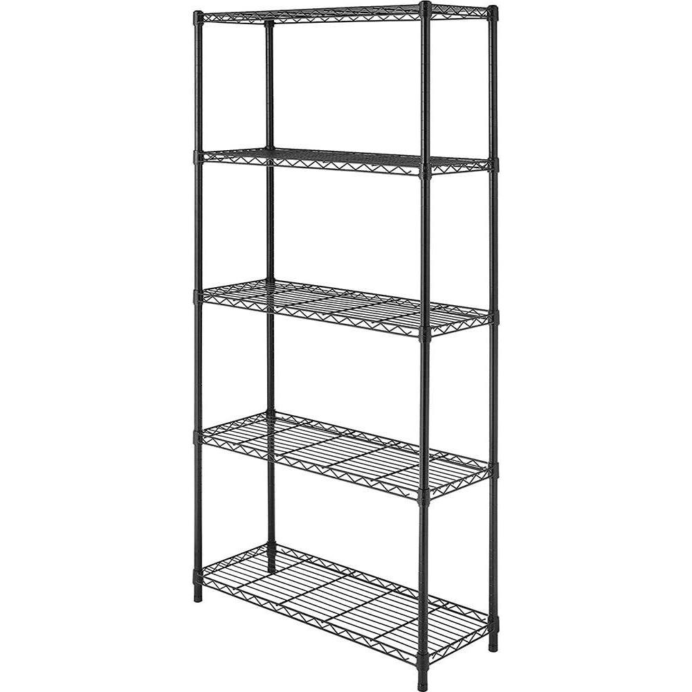 imageWhitmor 3 Tier Shelving Unit Metal Storage Shelves Adjustable Heavy Duty Shelf with Wheels 400 lbs Capacity per Shelf 1200 lbs Total for Home Garage Workshop 23quotL x 13quotW x 30quotH Chrome5TIER 36L x 14W x 72H