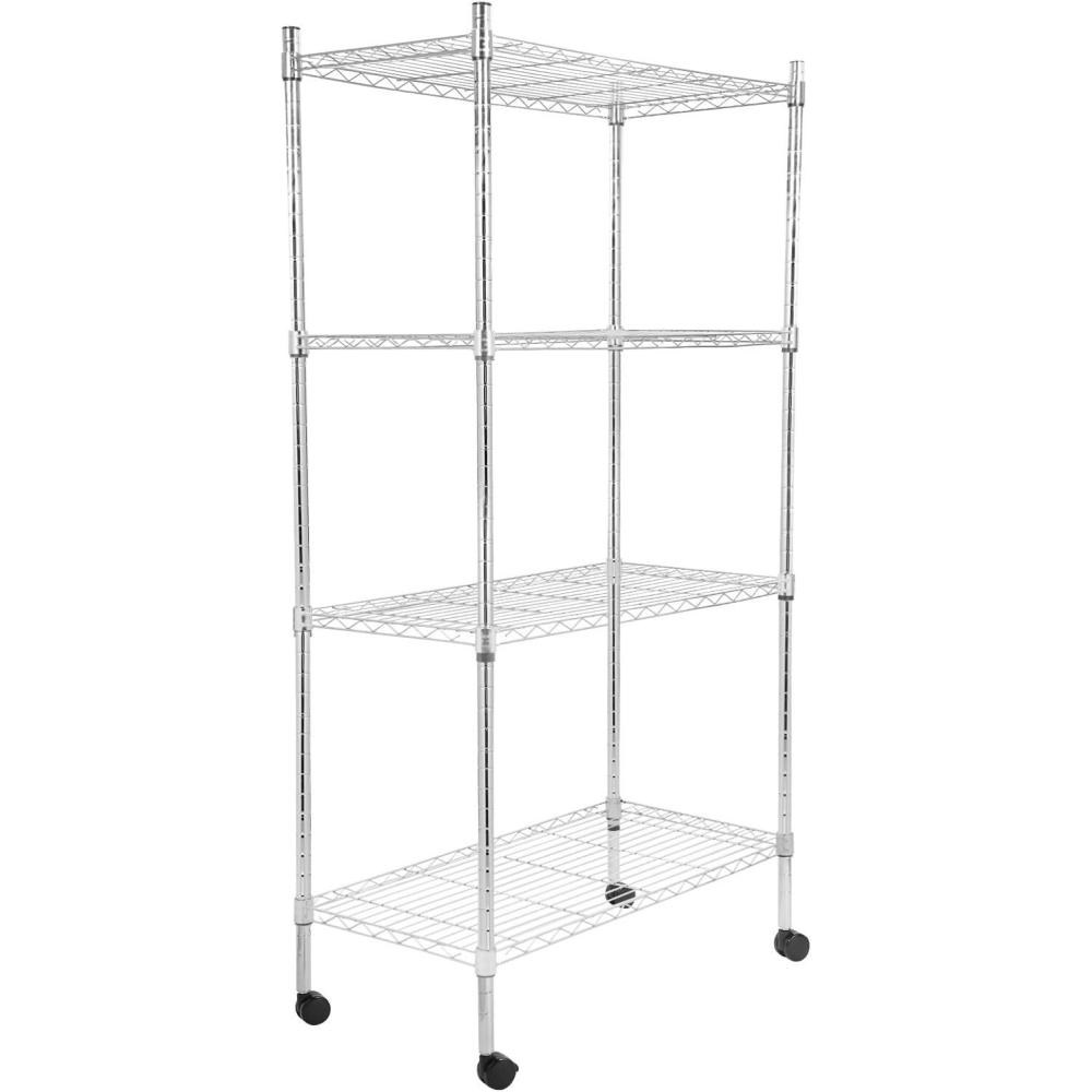 imageWhitmor 3Wire Shelving Unit Metal Storage Shelves Easy Assembly Home Organizer for Pantry Kitchen Garage Plant4tier 36l X 14w X 54h With Wheels