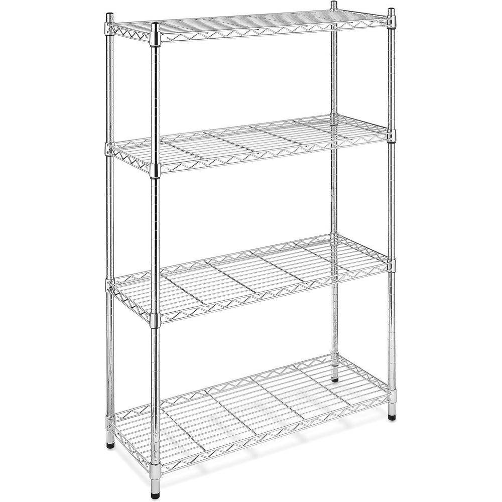 imageWhitmor 4 Tier Supreme Shelves Adjustable Metal Storage Shelves Durable Heavy Duty Shelf 400 lbs Capacity per Shelf Max 1600 lbs Total for Kitchen Garage Plant 36quotL x 14quotW x 54quotH Chrome