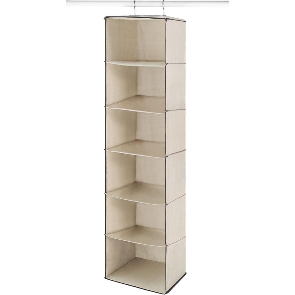 imageWhitmor 5 Section Closet Organizer Hanging Shelves with Sturdy Metal FrameOff White