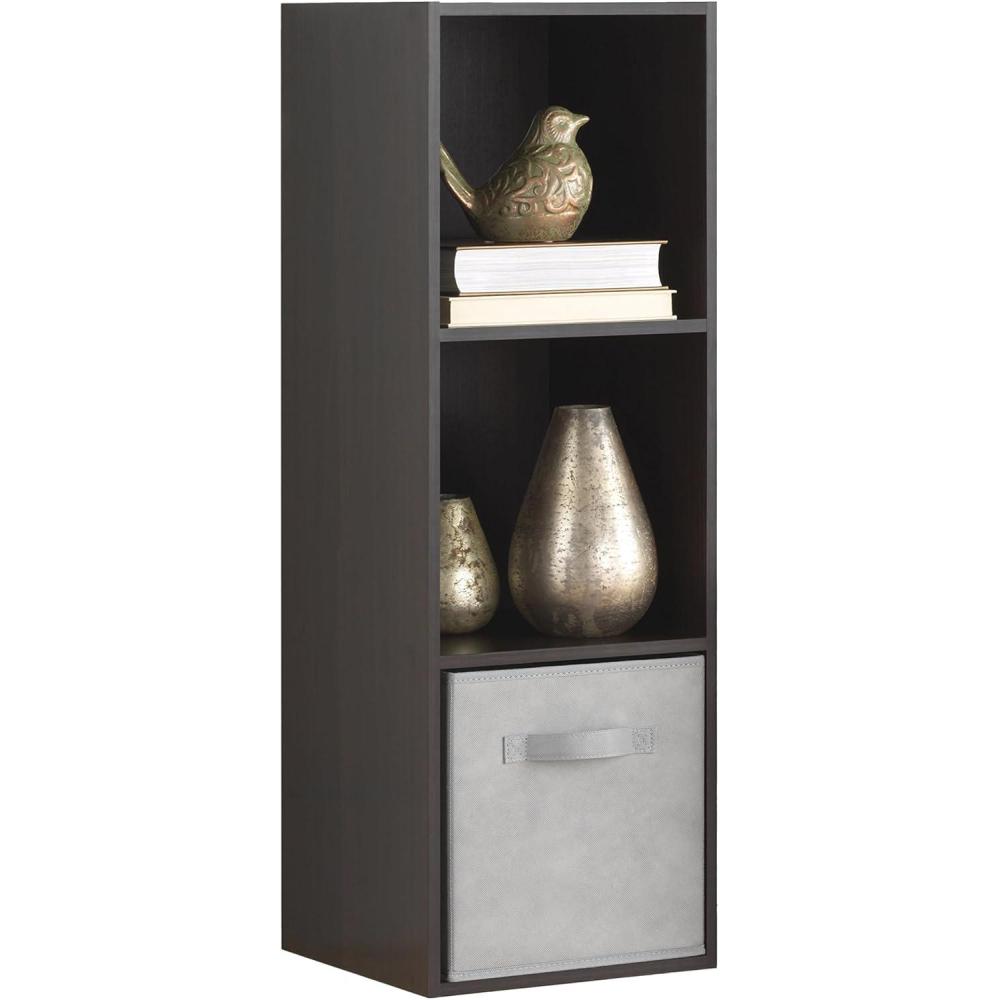 imageWhitmor 6 Cube Storage Organizer 3 Tier Stackable Mdf Wood Bookcase Open Storage Display Bookshelf Storage Cabinet for Living Room Bedroom Home Office 237quotL x 117quotW x 352quotH EspressoEspresso