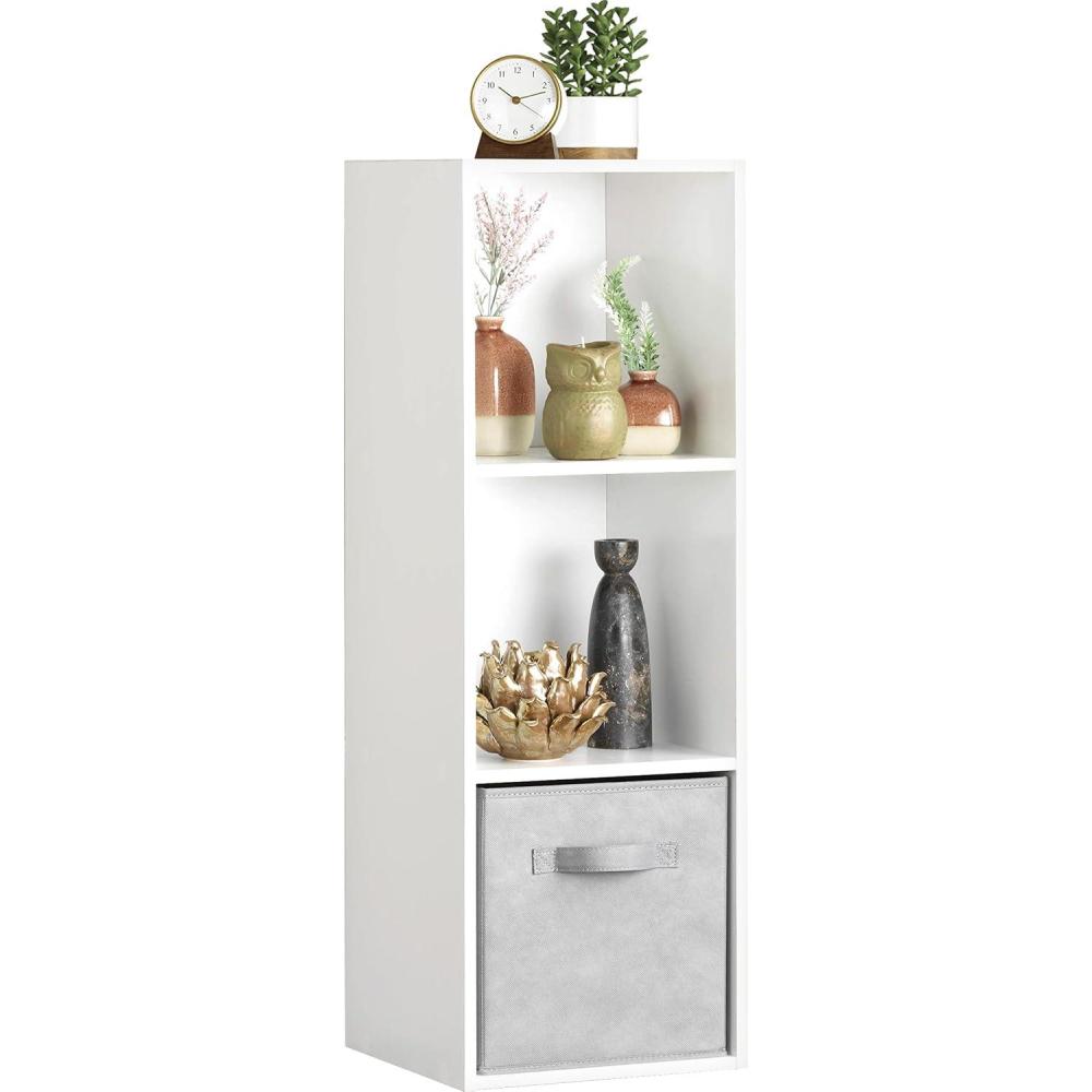 imageWhitmor 6 Cube Storage Organizer 3 Tier Stackable Mdf Wood Bookcase Open Storage Display Bookshelf Storage Cabinet for Living Room Bedroom Home Office 237quotL x 117quotW x 352quotH EspressoWhite