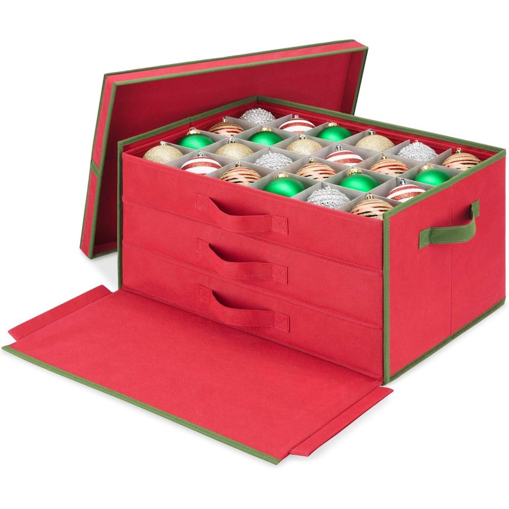 imageWhitmor 61295340 Ornament Storage 64 compartments RedRed