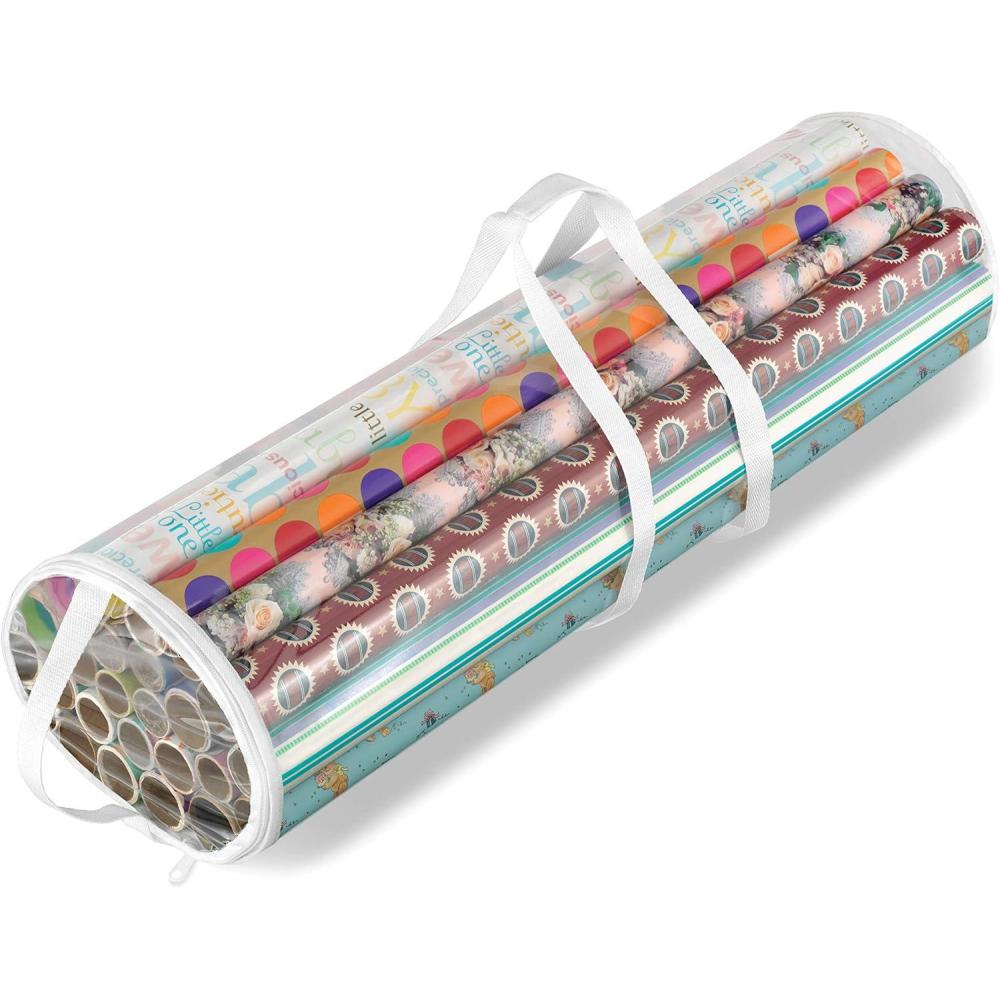 imageWhitmor Christmas Gift Wrap Organizer for 30quot Rolls of Gift WrapTransparent