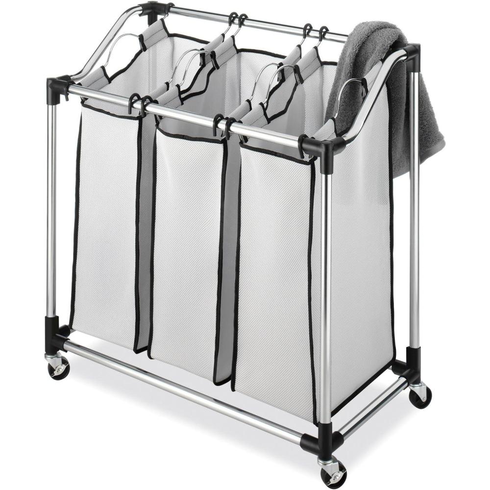 imageWhitmor Chrome Laundry Sorter with Foam Mesh Bags