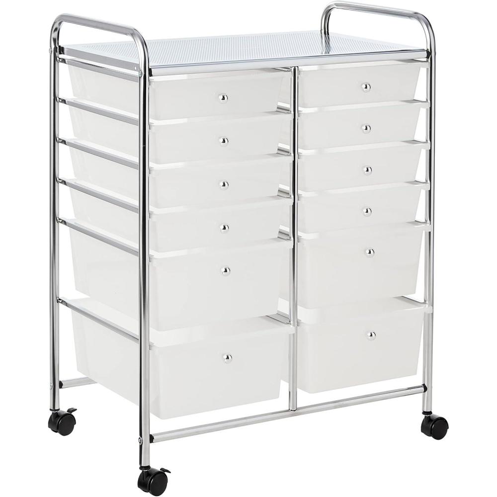 imageWhitmor Chrome and Plastic 12Drawer Storage Cart