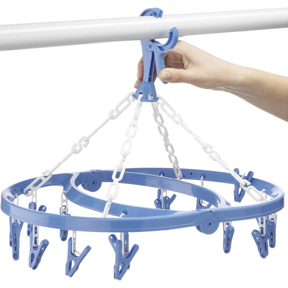 imageWhitmor Clip and Drip Hanger Hanging Drying Rack 26 ClipsBlue16 Clips