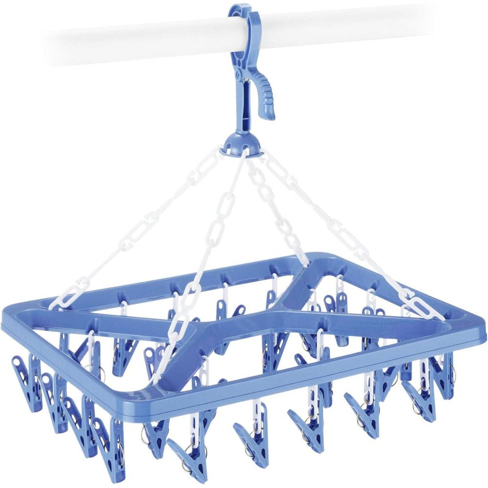 imageWhitmor Clip and Drip Hanger Hanging Drying Rack 26 ClipsBlue26 Clips