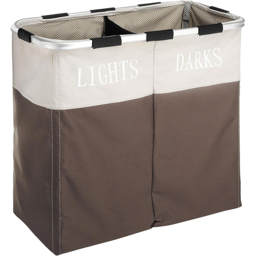imageWhitmor Easycare Double Laundry Hamper Lights and Darks Separator Java