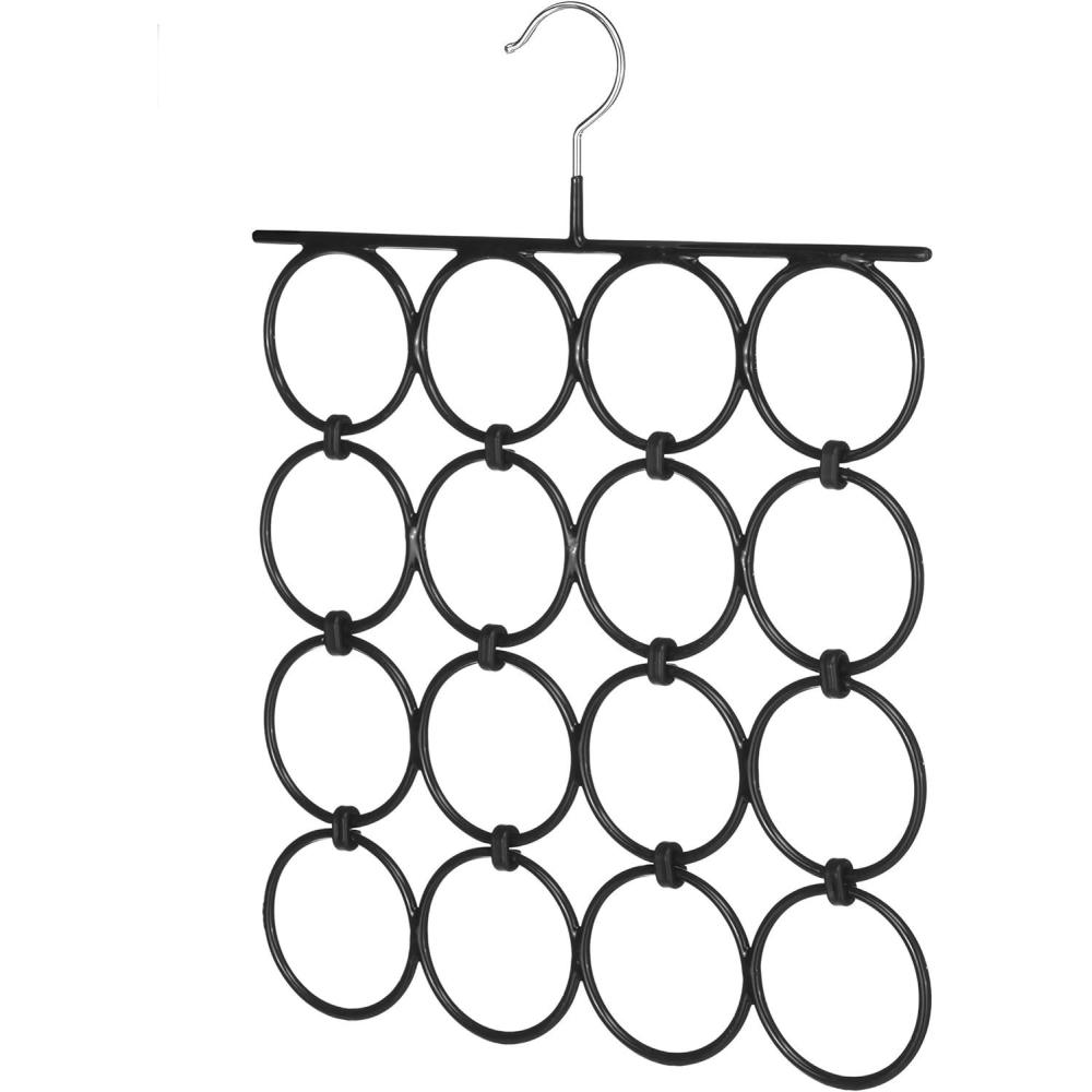 imageWhitmor Folding ScarfAccessory Hanger Black ampamp Chrome 0 47 x 12 25 x 15 88 inch2 Pack