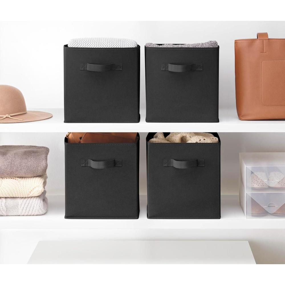 imageWhitmor Gray Collapsible Cubes 10quot L x 10quot W x 10quot H Set of 2Black