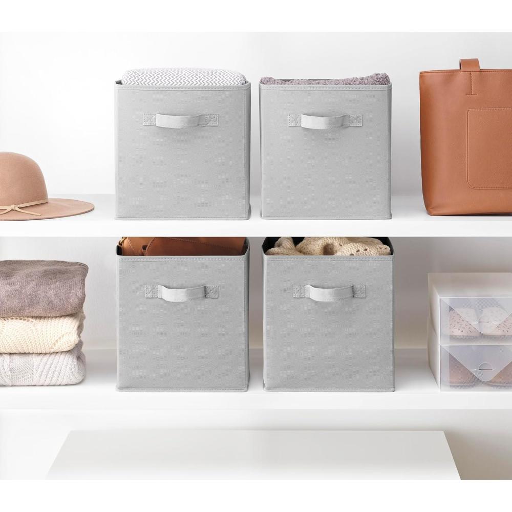 imageWhitmor Gray Collapsible Cubes 10quot L x 10quot W x 10quot H Set of 2Gray