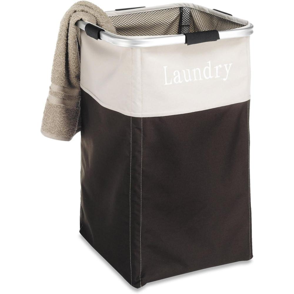 imageWhitmor Rattique Laundry Hamper with Lid and Removable Liner EspressoEspresso A