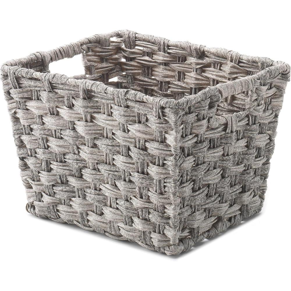 imageWhitmor Split Rattique Gray Wash Small Tote 60841501GWGray