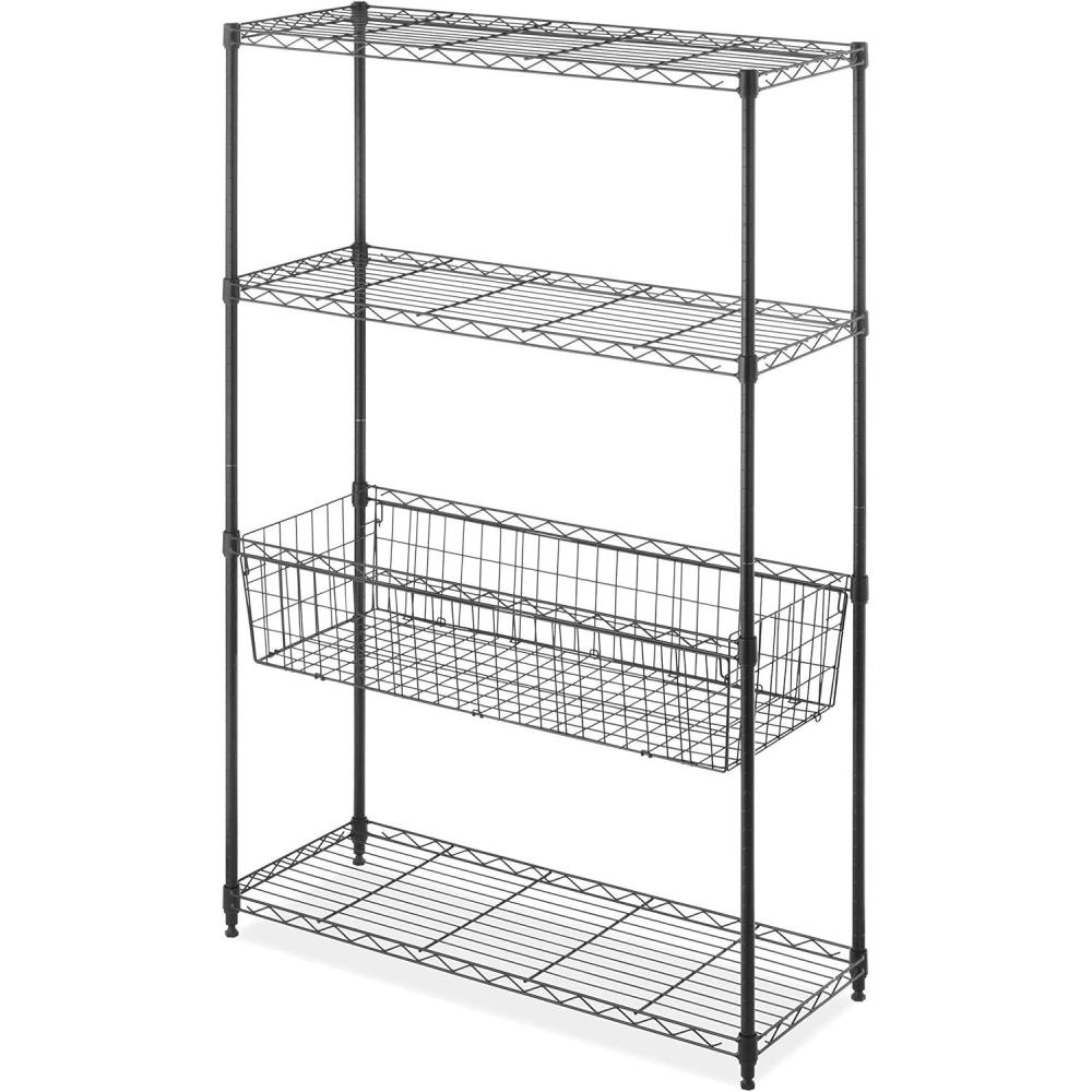 imageWhitmor Supreme 5 Tier Adjustable Shelving 500 Pound Weight Capacity Per Shelf Leveling Feet4tier 36l X 14w X 54h With Basket