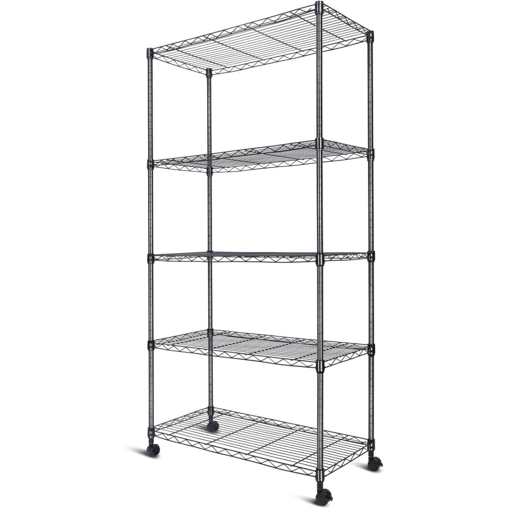 imageWhitmor Supreme 5 Tier Adjustable Shelving 500 Pound Weight Capacity Per Shelf Leveling Feet5tier 14l X 30w X 59h
