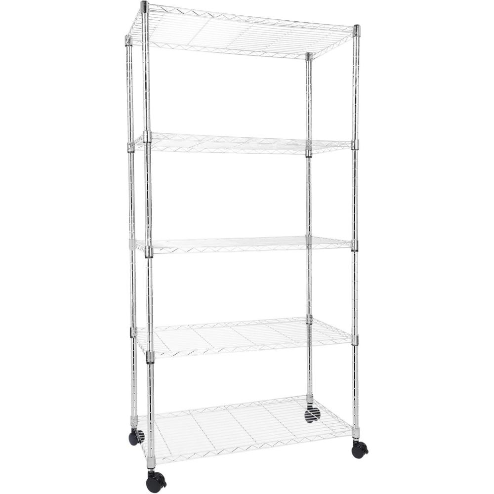 imageWhitmor Supreme 5 Tier Adjustable Shelving  500 Pound Weight Capacity Per Shelf  Leveling Feet5tier  36l X 18w X 71h